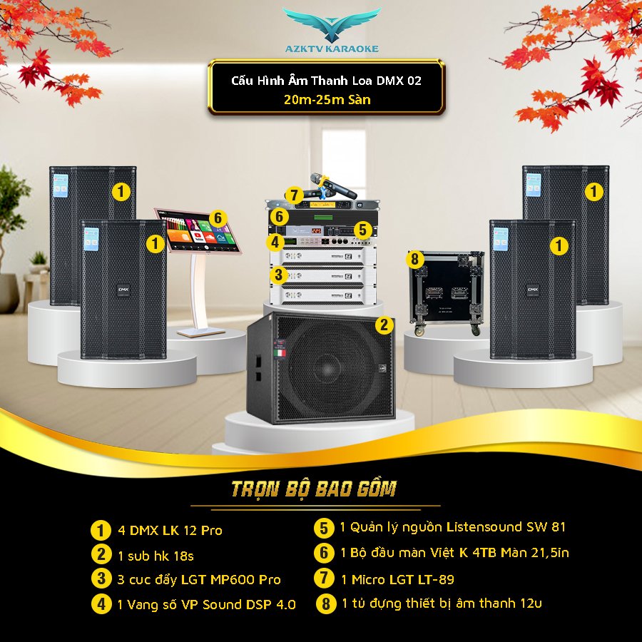 Dàn karaoke kinh doanh DMX 02 cho phòng 20-25m2