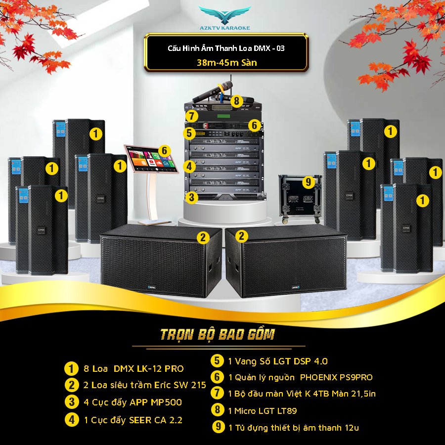 Dàn karaoke kinh doanh DMX 03 cho phòng 38-45m2