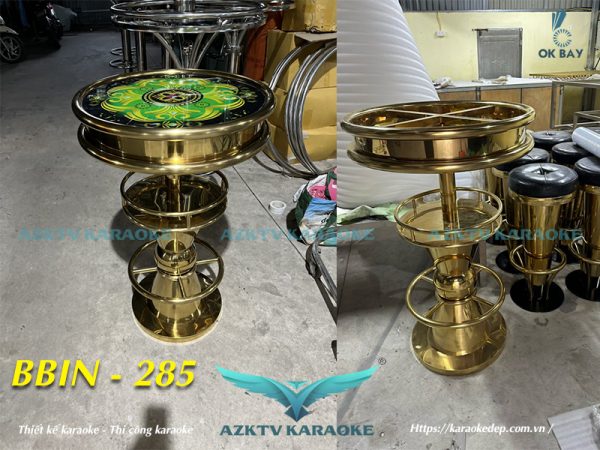 Bàn bar đứng chất liệu inox mah PVD cao cấp giá rẻ - AZKTV