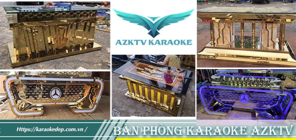 Mẫu bàn karaoke hiện đại chất liệu INOX cho phòng hát karaoke