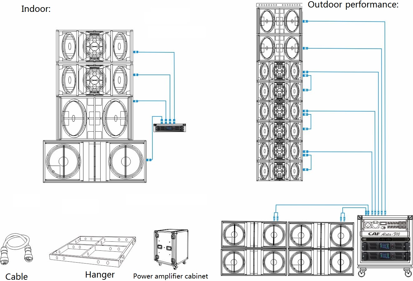 Thiết kế và kích thước loa CAF Alpha F10 Line Array