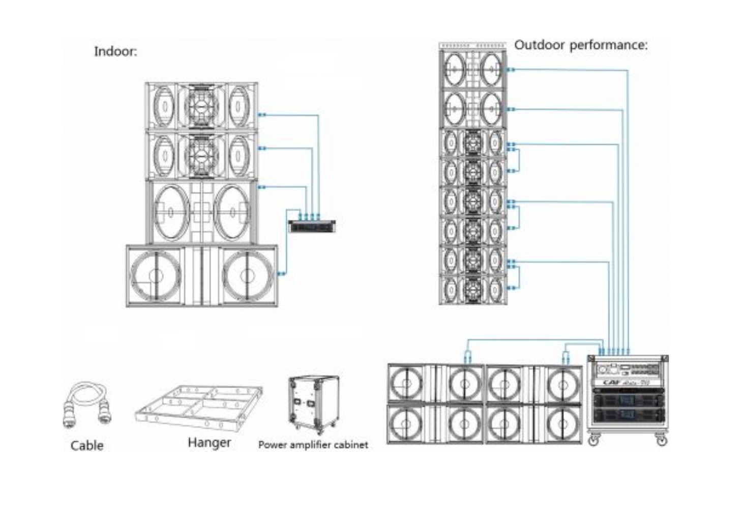 Kích thước và thiết kế kỹ thuật của loa line array CAF AF S215