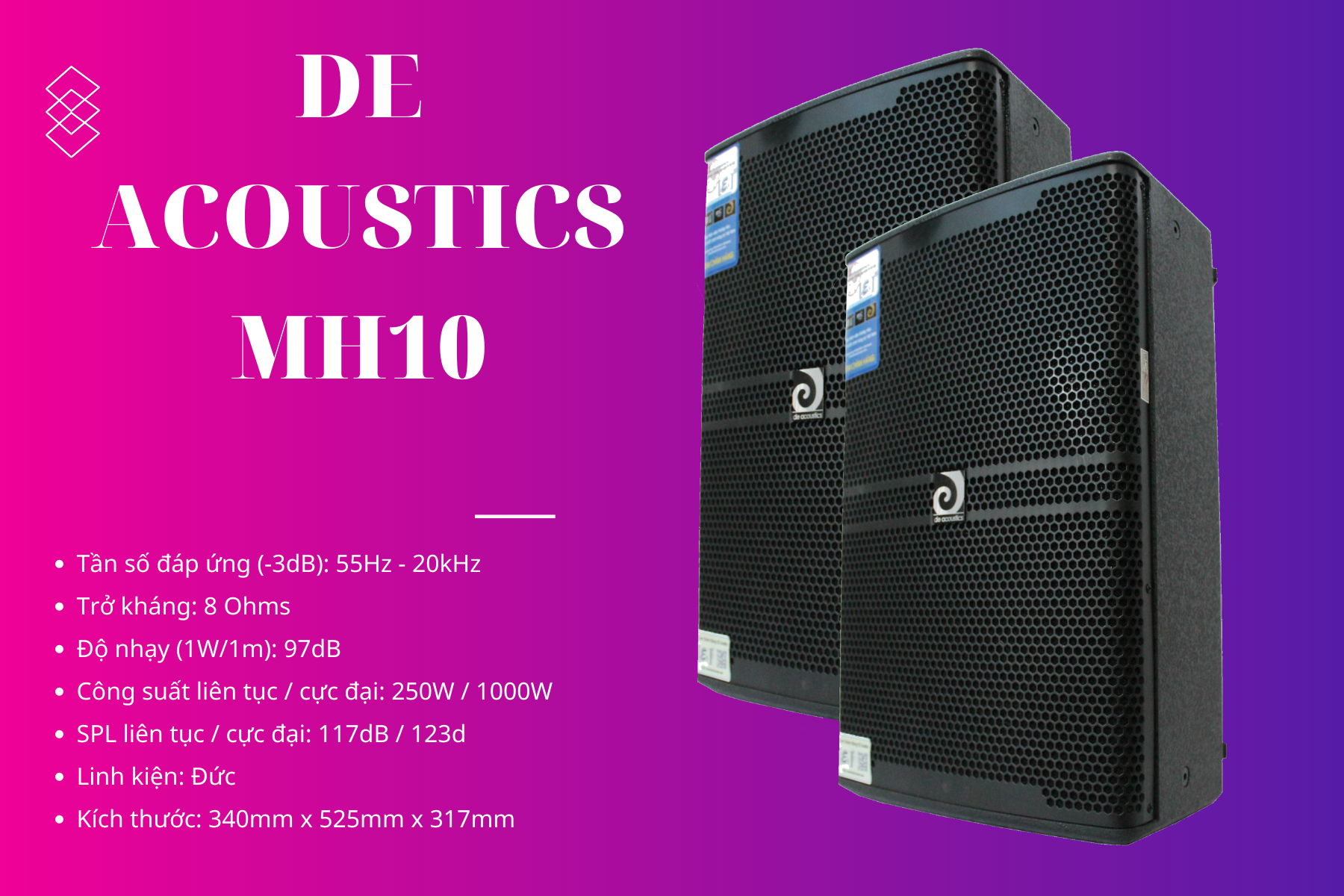 Loa full E3 Q10 – "Trái tim" của âm thanh phòng 25m2