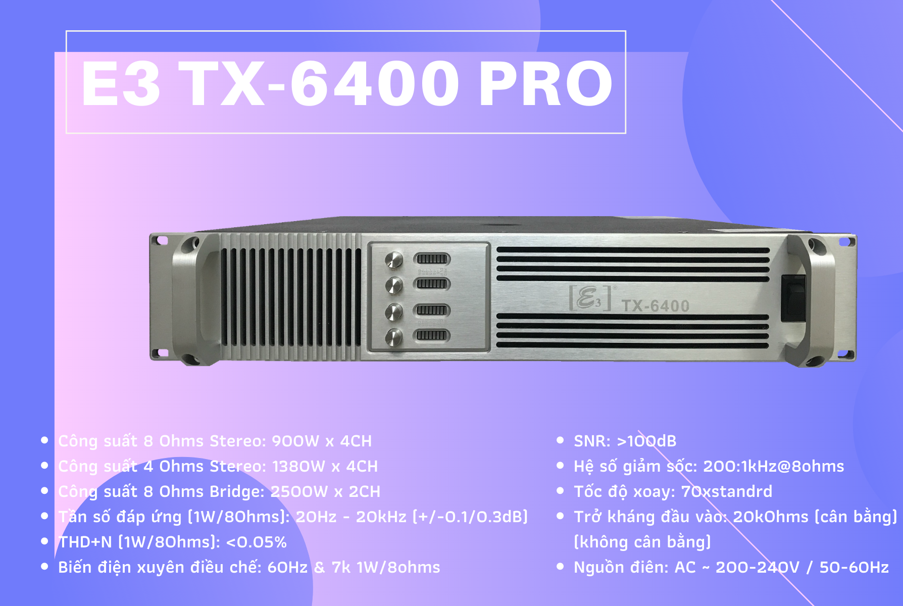 Cục đẩy công suất E3 TX-6400 PRO