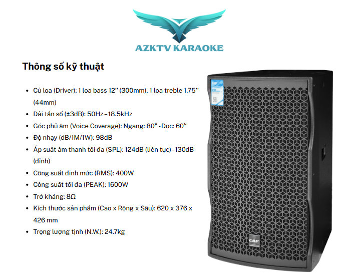  thông số kỹ thuật vượt trội của loa CAF Fly 12W