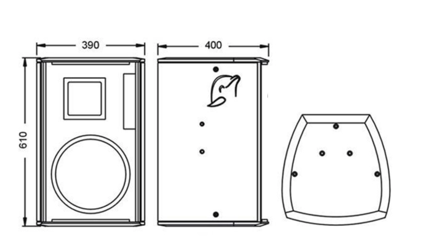 Kích thước loa CAF CC-12 chính hãng