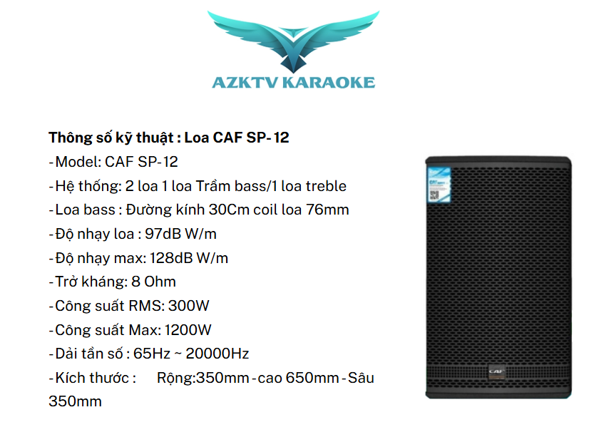 Thông số kỹ thuật CAF SP-12