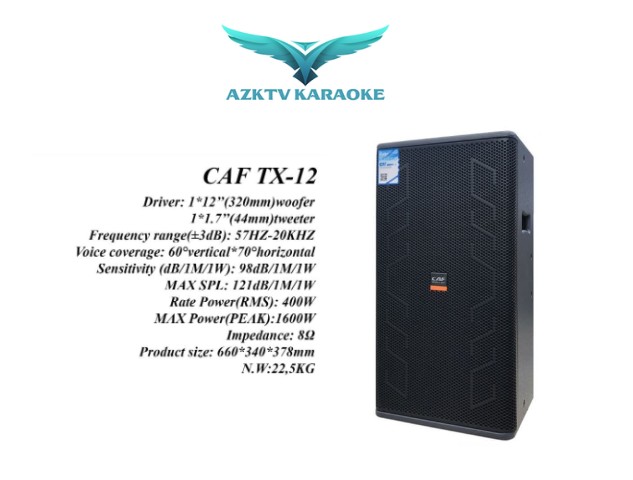 Thông số kỹ thuật nổi bật của Loa CAF TX-12
