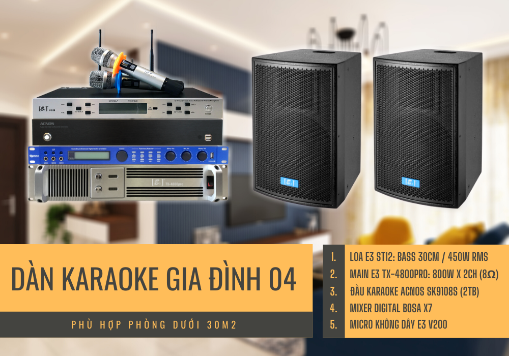 Dàn karaoke gia đình AV-04 - Sự kết hợp hoàn hảo cho chất lượng âm thanh