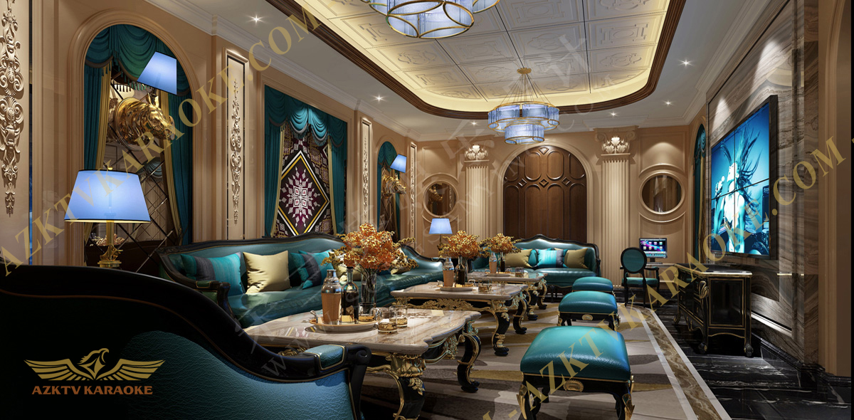 Mẫu phòng hát karaoke đẹp phong cách nội thất tân cổ điển Luxury cao cấp - AZKTV